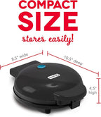 Dash Express Waffle Maker -Electric Waffle Maker for Creative Homemade Treats - Dual Nonstick Cooking Surfaces, Easy Food Release & Quick Cleanup - Compact, Space-Saving Design - 8 Inches - Black