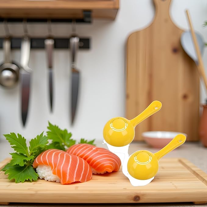 2PCs Yellow Rice Paddle Sushi Mold - Non-Stick Sushi Making Kitchen Gadget for Home & Restaurant