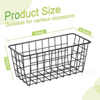 ZUSHALLMY 4 Pack Hanging Kitchen Baskets, Adhesive Wire Wall Storage Basket, No Drilling Hanging Fruit Baskets, Cabinet Door Organizer for Kitchen Bathroom Pantry, Upgrade Super-sized Adhesive (4)