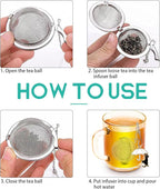 2Pack Tea Infuser with Cute Cat Charm,Premium Stainless Steel Loose Leaf Tea Strainer Tea Steeper Tea Ball Tea Infusers for Loose Tea