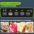 Potane Precision Vacuum Machine,Pro Food Sealer with Built-in Cutter and Bag Storage(Up to 20 Feet Length), Both Auto&Manual Options,2 Modes,Includes 2 Bag Rolls 11”x16’ and 8”x16’,Compact Design