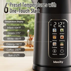 Mecity Electric Kettle 1.7L Touch Screen Temperature Control Water Boiler, No Plastic Contact with Water. 6 Preset Temperature Programs, 2 Hours Keep Warm, Auto Shut Off, Dark Grey