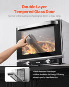VEVOR Commercial Countertop Oven, 66L 4-Tier Toaster Ovens with Tempered Glass Door, Wire Racks Clip Tray Gloves, 2800W Electric Stainless Steel Baking Ovens for Restaurant Bakery (AC208~240V,60Hz)