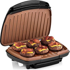 Health and Home 2-Serving Classic Plate Grill Maker and Panini Press, Black, KS-306