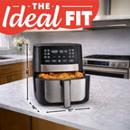 Gourmia 8 Qt Digital Air Fryer GAF826 – XL Capacity with 12 One-Touch Presets, Nonstick Dishwasher Safe Basket, Oil-Free Cooking, ETL-Certified, Sleek Black Finish