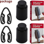 2 PACK Vacuum Wine Stopper with 2 PACK Wine Foil Cutter Tool, Wine Bottle Stoppers, Reusable Wine Preserver Keep Fresh, Perfect Wine Accessory Gift for Wine Lovers