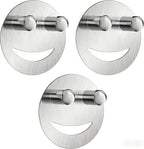 3 Pack Stainless Steel Smiley Face Dish Sponge Holder, Silver Sink Caddy Organizer Storage with Suction Cup for Kitchen, Kitchen Accessories Decor Scrubber-Silver
