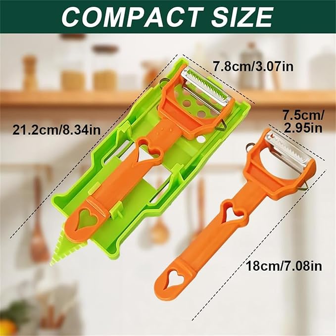 Pelador Multifuncional 2-En-1, Multi Cutter and Julienne Set with Grating Plate, Multifunctional Kitchenware Set, For Fruits and Vegetables (2pcs)