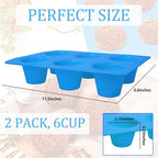 Sidosir 2Pcs Popover Pan for Baking - Professional Extra Deep Silicone Popover Molds, Non-Stick, Easy to Clean, Grade Materials