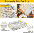 Bakeware Sets, P&P CHEF 9-Piece Stainless Steel Baking Pans Set, Round/Square Cake Pan, Toaster Oven Pan, Lasagna Pan, Loaf Pan, Pizza Pan, Muffin Pan, Dishwasher Safe & Durable, Healthy & Non-toxic