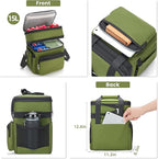 holuxer Insulated Lunch Bag & Lunch Box for Men - Double Deck Reusable Lunch Bag for Women Tote Cooler Bag Leakproof Soft Expandable - Large Lunchbox for Work/Adult/Picnic/Outdoor (Green，15L)