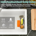 3-IN-1 Multiuse Sponge Holder for Kitchen Sink, Sponge Caddy for Scrub Daddy/Scrub Mommy Smiley Face, Sink Organizer Accessories for Dish Brush, Scrubber - with 2 Suction Cups & 1 Adhesive Hook