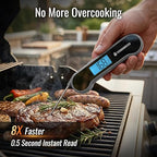 0.5 Sec Instant Read Meat Thermometer Digital with ±0.5℉ Precision, Food Thermometer for Cooking Kitchen Gadgets, Oven Grill Candy BBQ Essentials Accessories, Gifts for Him Dad Men Birthday, Grey