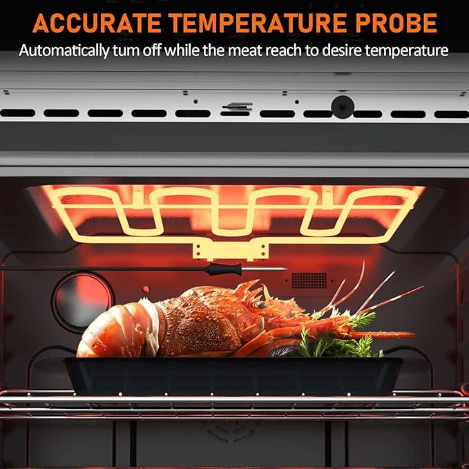 30 Inch Single Wall Oven, 4.8 Cu.Ft. Electric Convection Wall Oven, 3800W Built-In Electric Ovens with Broil Bake Roast Function, Stainless Steel Finish, Touch Control, Silver