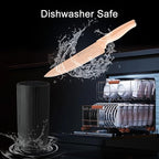 Kitchen Knife Set with Block, 6-Piece Non-stick Stainless Steel Sharp Knives Set for Precision Cutting with Universal Knife Block for Kitchen, Ergonomic Design & Dishwasher Safe, Pink
