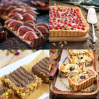 Mini Tart Pan Set of 6 Rectangular Non-Stick 4 Inch Quiche Pan Loose Removable Bottom Tart Pan for Pies, Quiche Bakeware, Cheese Cakes, Desserts