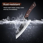 Meat Cleaver Butcher Knife Set of 17Pcs, Hand Forged Kitchen Knives Set, High Carbon Steel Chef Knife Set with bag & 6 Accessories, Boning Knives for Meat Cutting, Outdoor Cooking BBQ Camping Gift