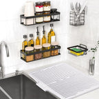 TIKNIK Silicone Dish Drying Mat, Stone Drying Mat for Kitchen Counter with Built-In Drain, Non-Slip Drain Pad with Built-in Drain, Heat Resistant Stone Drying Mat, Hangable, White-2pcs, 20" x 15"