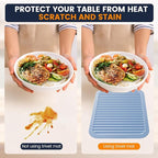 Silicone Trivet Mats 2 Heat Resistant Pot Holders Multipurpose Non-Slip Hot Pads for Kitchen Potholders, Drying mat, Jar Opener, Spoon Holder, Coaster.(Sky Blue)