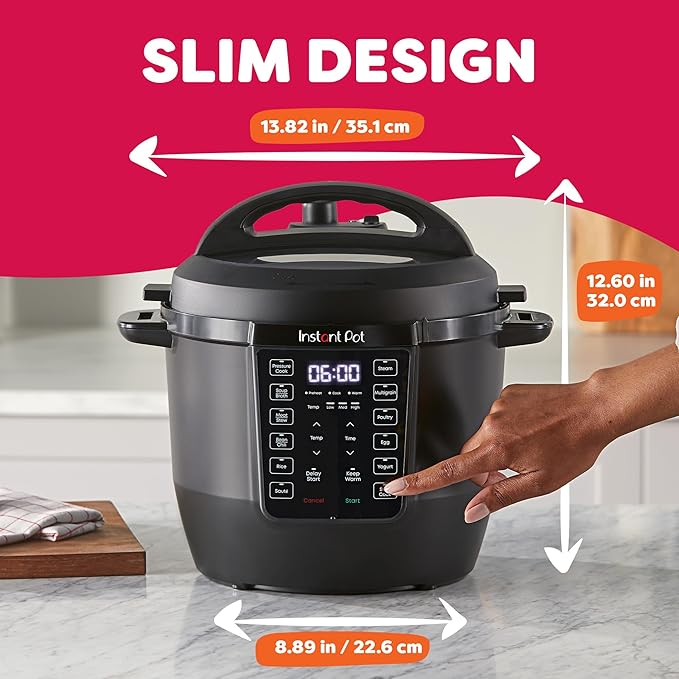 Instant Pot 6QT RIO 7-in-1 Multi-Cooker, Pressure Cooker, Slow cook, Sauté, Steam, Rice Maker, Yogurt, & Warmer, Black, 6 Quarts