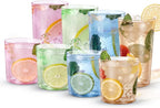 Liacere Colorful Drinking Glasses Set of 8-17oz Highball Plastic Glasses&14oz Cocktail Plastic Glasses Set, Kitchen Water Glasses Cup, Bar Tumbler Glassware Set for Beer,Juice,Cocktail,Whiskey,Milk