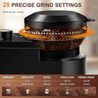 Electric Burr Coffee Grinder,Adjustable coffee grinder with 28 Precise Grind Setting for French Press, Drip Coffee and Espresso,12 Cups, Black
