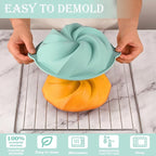 HUAKENER 3 Pcs Flower Shape Cake Molds, Nonstick Silicone Cake Molds for Jello Cakes, Cheese Cakes, Strawberry Shortcake, Brownie Tart Pie