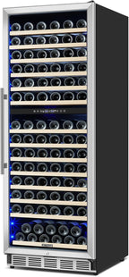 ORYMUSE Dual Zone Wine Fridge Freestanding 175 Bottle, 24 Inch Large Capacity Built-in Wine Cooler Refrigerator with Upgraded Compressor Cooling and Intelligent Temperature Memory