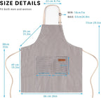 BeLuyi 2 Pack Adjustable Bib Apron with 2 Pockets Chef Cooking Kitchen Restaurant Aprons for Women Men
