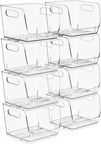 Sorbus Stackable Storage Bins Open Front, Clear Stackable Storage Bins, Pantry Bins for Storage and Organization, Acrylic Stackable Bins for Kitchen, Clear Pantry Organizer Bins (Small Square 8 Pack)