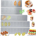 5PCS Leaf Molds Silicone,Acxydm Tuile Molds Silicone Baking Mold,Fondant Chocolate Molds Set with Silicone Leaf Mold and 3D Beehive Candy Lace Silicone Molds for Making Sugar Craft,Cupcakes