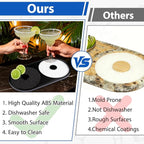 Margarita Salt Rimmer Set, 2 Pack Bar Salt and Sugar Rimmer with Sponge, 2-in-1 Bar Glass Cocktail Rim Set, Dishwasher Safe Black Barware Tools for Margarita Mojitos (Black)