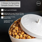 OTOTO New Scary Poppings Microwave Popcorn Popper - Gothic Popcorn Microwave Popper, Silicone Microwave Popcorn, Collapsible Bowl Popcorn Bowls, Halloween Goth Accessories Goth Gifts (White)