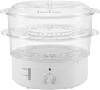 Vegetable Steamer Rice Cooker- 6.3 Quart Electric Steam Appliance with Timer for Healthy Fish, Eggs, Vegetables, Rice, Baby Food by Classic Cuisine, 11"D x 11"W x 12.25"H