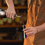 Briout Jigger for Bartending, Double Cocktail Jigger Japanese Premium 304 Food Grade Stainless Steel Jigger 2 OZ 1 OZ with Measurements Inside, Flat Edge Rainbow