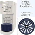 Elevate Anti-Splash Cup Riser Accessory for most Keurig K-cup, Cuisinart Single Serve, and other Coffee Makers, Adjustable for Cup Size and Drip Tray Type (Dark Blue with Black Base)