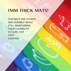 Cutting Board Mats Flexible Plastic Colored Mats with Food Icons, Fotouzy BPA-Free, Non-Porous, Anti-skid back and Dishwasher Safe, Set of 7+1 8 Pieces