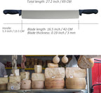 Cheese Knife 16.5 Inch - MATTSTONE HILL Large Cheese Knife With Double Handles, Cheese Cutter, Polypropylene Handle, Black