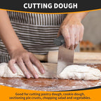 ALLTOP Bench Scraper & Chopper - Baking Essentials,Stainless Steel Blade Knife,Ideal Kitchen Tool for Home Baking and Meal Prep, Bread Making, Pasta,Pastry,Dough and Cake - Set of 2 Pack