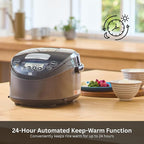 Tiger JPW-H18U Induction Heating Rice Cooker and Warmer with 14 Menu Presets and LCD Display (10-Cup, Mauve Black)