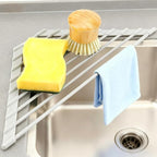 MERRYBOX Triangle Roll Up Dish Drying Rack Over The Sink, 2025 Anti-Rust Sink Drying Rack with Full Silicone Wrapped for Top of Corner, Anti-Slip Organizer for Kitchen