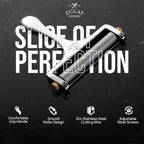 Zulay Kitchen Stainless Steel Wire Cheese Slicer - Adjustable Hand Held Cheese Cutter with 2 Extra Wires - Premium Cheese Shaver for Mozzarella, Cheddar, Gruyere - Cheese Cutter with Wire (Silver)