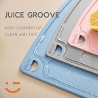 Liflicon Thick Silicone Cutting Boards for Kitchen Silicone Chopping Boards/Mats Set of 2 Extra Large14.6''x10.43'', Mini 9.1”x7.1” Non-slip Deep Drip Juice Groove, Dishwasher Safe-Light Green