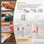 BBQ Grilling Tools Set,16" Stainless Steel Grilling Accessories Kit for Men Gift,BBQ Grill Utensils Gift Kit with Portable Carry Bag BBQ Tools Grill Tools Set for Backyard Outdoor Grill Cooking