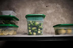 Cambro Food Storage Container with Lid (Microwave Safe and BPA-Free) - 2 Pack - Classic Series Square with Green Lid - 4 QT (Quart) - Commercial Grade for Food Prep (Translucent)