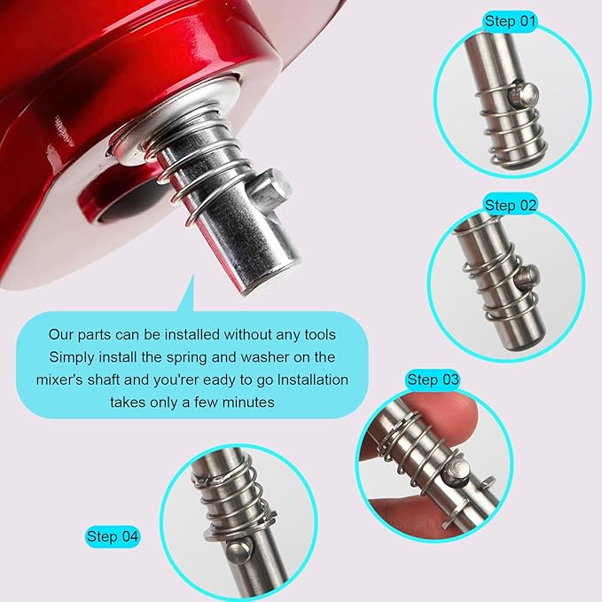 304 Stainless Spring and Washer For KitchenAid Mixers 3.5 Quarts to 7 Quarts Quick Install components
