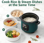 Macook Mini Rice Cooker | 6-Cup (0.6L) Small Rice Maker | One-Button Operation | Non-Stick Inner Pot | Automatic Keep Warm & Overheat-Proof | for 1-6 People, Students & Small Families (Green)