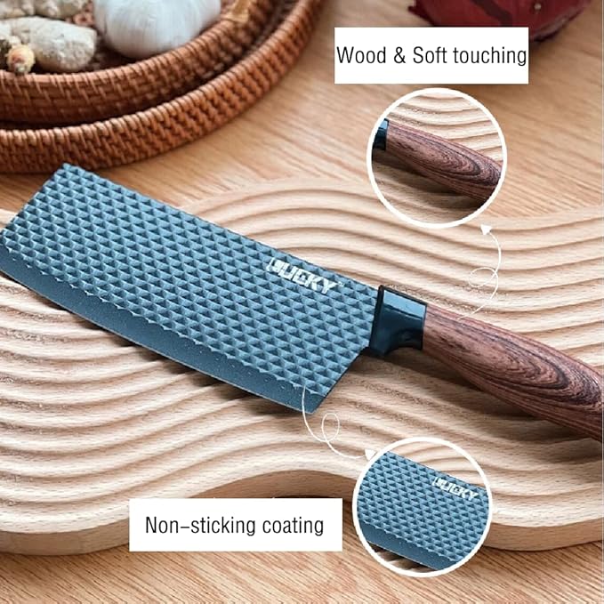 Knife Set, Wiztoynia 6-Piece Black Kitchen Knife Set for Home, Anti-Rust Non-stick Stainless Steel Sharp Chef Knife Set with Universal Knife Block for Kitchen, Ergonomical Design (Black)