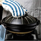 Round Casserole Dish Heat-Resistant Ceramic Casserole With Lid Soup Pot With Soup Pot Oil-Free Saucepan Japanese Donabe Hot Pot With Brushstroke Saucepan With Slow Stew W,A-2.8L