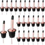 Pafusen 24 Pack Liquor Bottle Pourers, Liquor Pour Spout for Liquor Bottles, Stainless Steel Olive oil Dispenser Spout, Alcohol Pourer Spouts Dust Caps Covers, Rose Gold